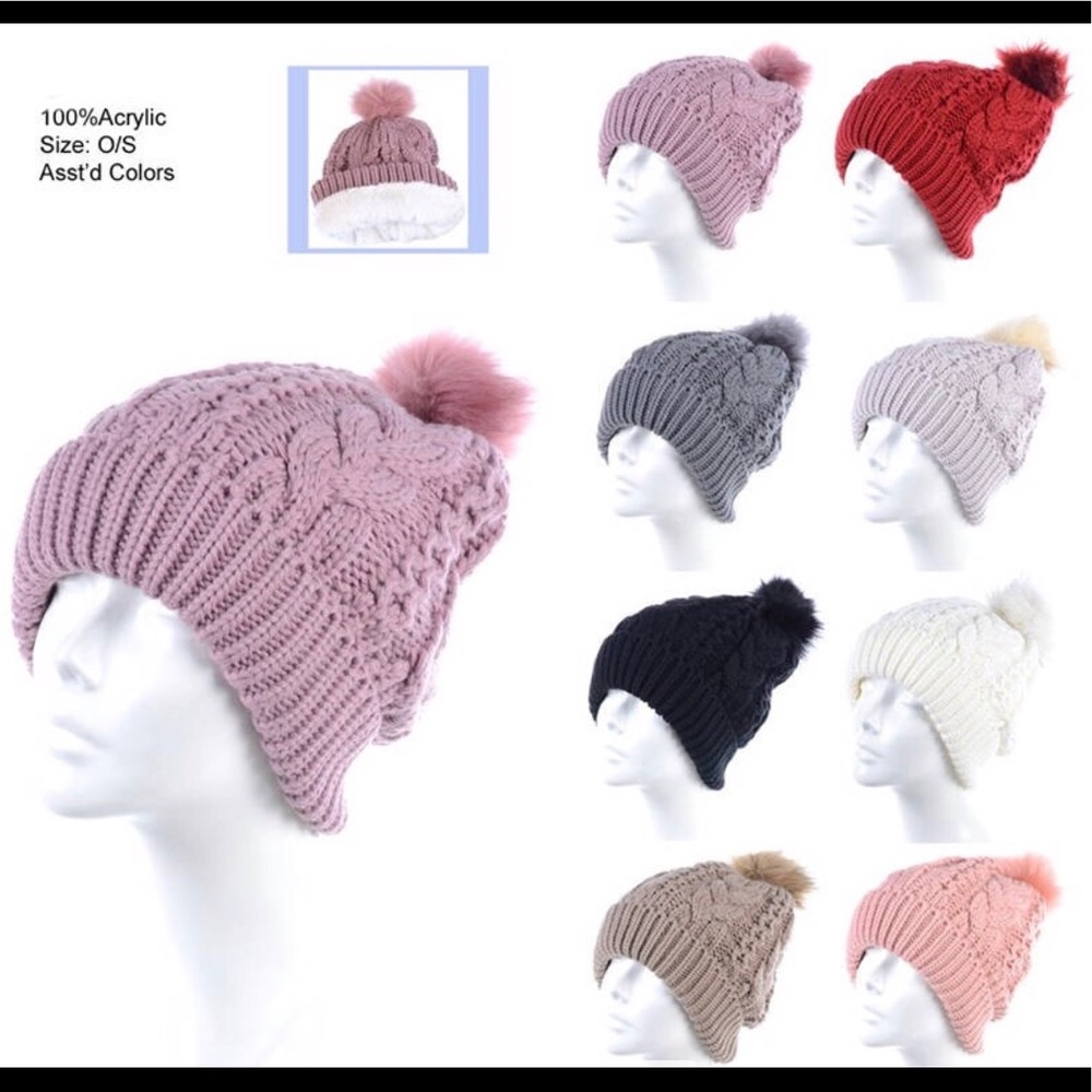Winter Knit Two Layers Fashion Hats - Picture 1 of 7